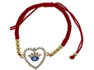 Evil Eye Heart Thread Bracelet