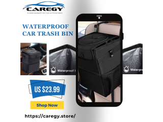 Purchase The Waterproof Car Trash Bin For Just $23.99 From The Caregy Store