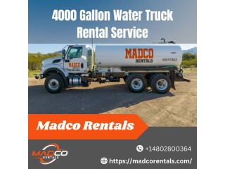 4000 Gallon Water Truck Rental Service