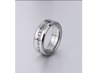 Silver Tungsten Wedding Ring