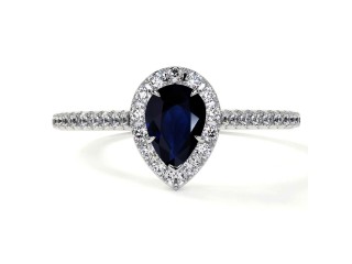 Diamond and Sapphire Halo Ring