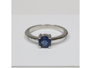 Unparalleled Untreated Round Sapphire Solitaire Ring (0.61cts)