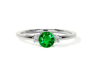 Buy 0.60cttw Classic Three Stone Round Emerald Ring