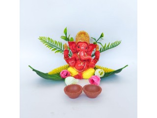 Lord Red Ganesha for Office & Home Decor