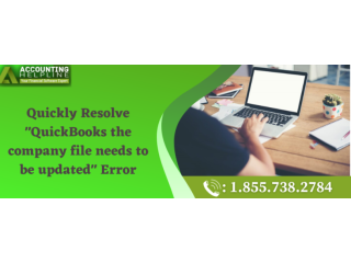 How to Fix QuickBooks the company file needs to be updated Issue