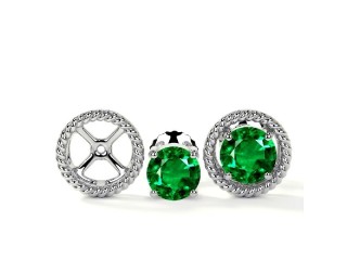 Buy Round Emerald Earrings 0.80 cttw.