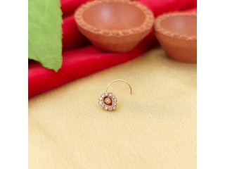 Gold Plated CZ Stone Stud NoseRing