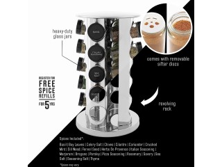 Kamenstein 20 Jar Revolving Countertop Spice Rack with Spices Included