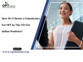How do I choose a consultancy for OPT in the USA for Indian students?