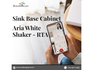 Upgrade Your Kitchen with Aria White Shaker: Sink Base Cabinet - 36W x 34-1/2H x 24D