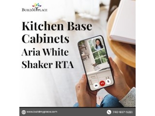 Upgrade Your Kitchen: Aria White Shaker Base Cabinets - 24W x 34-1/2H x 24D