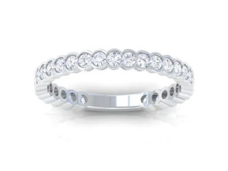 Traditional Diamond Round Half-bezel Wedding Ring (0.87 Carats)